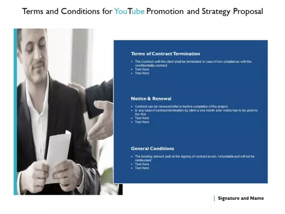 Terms And Conditions For Youtube Promotion And Strategy Proposal Contract Ppt PowerPoint Presentation Pictures Layouts