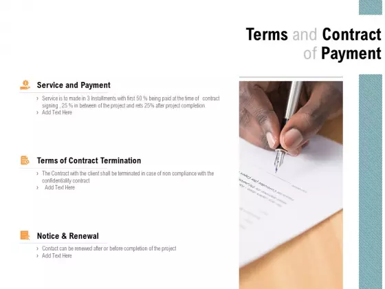 Terms And Contract Of Payment Service Ppt PowerPoint Presentation Professional Background Designs