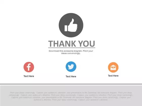 Thank You Slide With Social Media Icons Powerpoint Slides