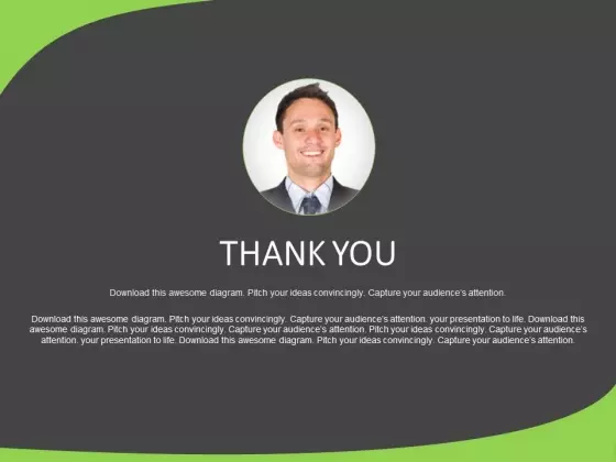 Thank You Text Slide With Manager Photo Powerpoint Slides