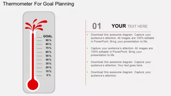 Thermometer For Goal Planning PowerPoint Templates