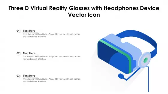 Three D Virtual Reality Glasses With Headphones Device Vector Icon Ppt PowerPoint Presentation Gallery Themes PDF