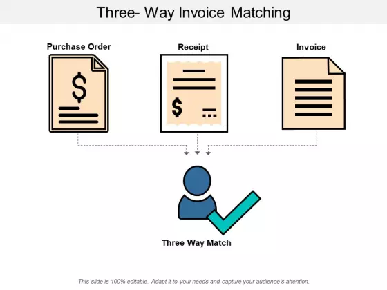 Three Way Invoice Matching Ppt Powerpoint Presentation Slides Gridlines