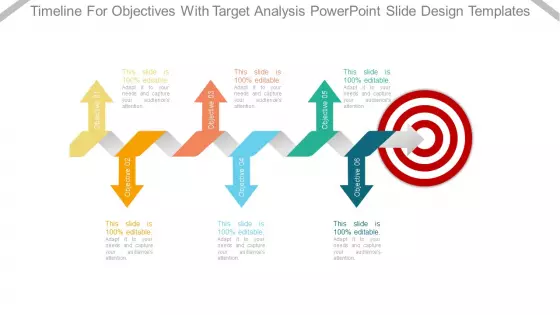Timeline For Objectives With Target Analysis Powerpoint Slide Design Templates