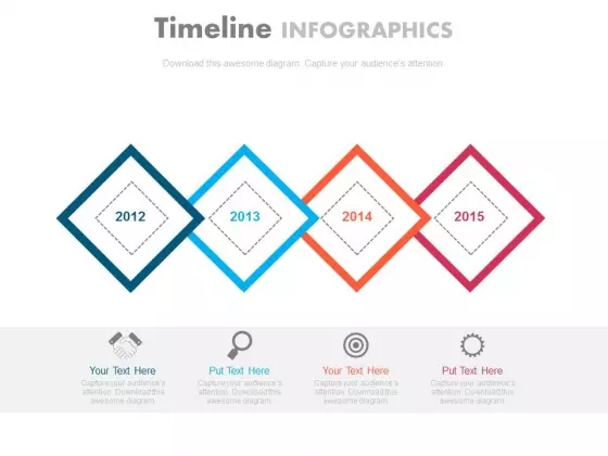 Timeline Steps For Organizational Strategy Powerpoint Slides