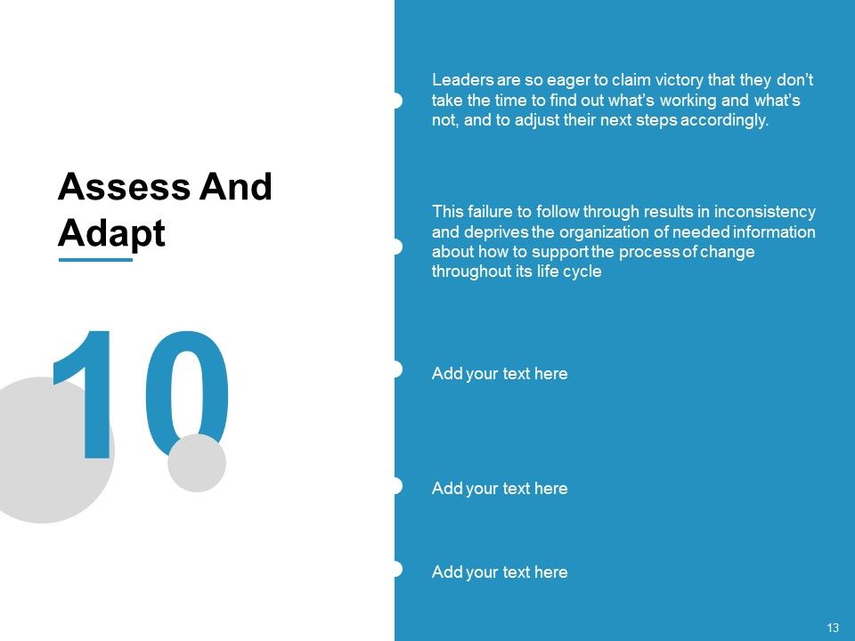 10 Principles In Leading Change Management Ppt PowerPoint Presentation Complete Deck With Slides Slide13