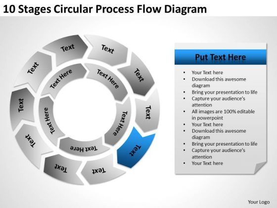 10 Stages Circular Process Flow Diagram Sample Real Estate Business ...