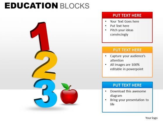 1 2 3 Education PowerPoint Clipart Graphics Slides