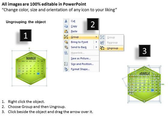 2013 March Calendar PowerPoint Slides Ppt Templates