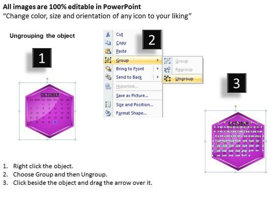2013 October Calendar PowerPoint Slides Ppt Templates