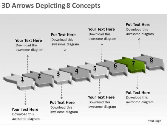 3d Arrows Depicting 8 Concepts - 3d Arrows Depicting 8 Concepts Network Mapping Freeware Powerpoint Templates 1 1 
