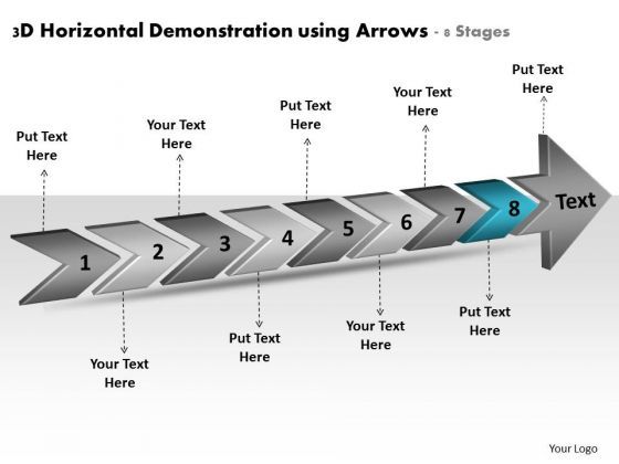 3d Horizontal Demonstration Using Arrows 8 Stages Flowchart Programs ...