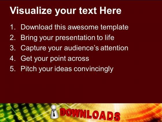 3d Illustration Of Downloading Text PowerPoint Templates And PowerPoint ...