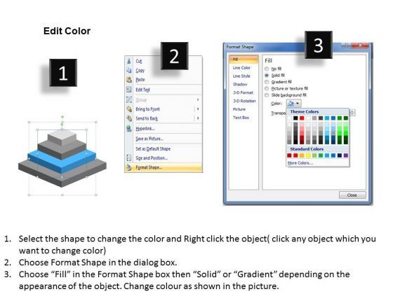 3d Illustration Of Stacked Process 4 Stages Business Plan PowerPoint Slides Slide03