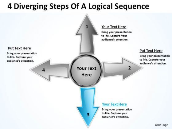 4 Diverging Steps Of A Logical Sequence Ppt Cycle Chart PowerPoint ...