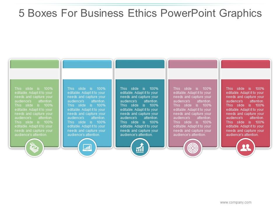 5 Boxes For Business Ethics Ppt PowerPoint Presentation Images