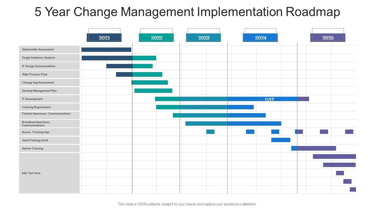 5 Year Change Management Implementation Roadmap Summary