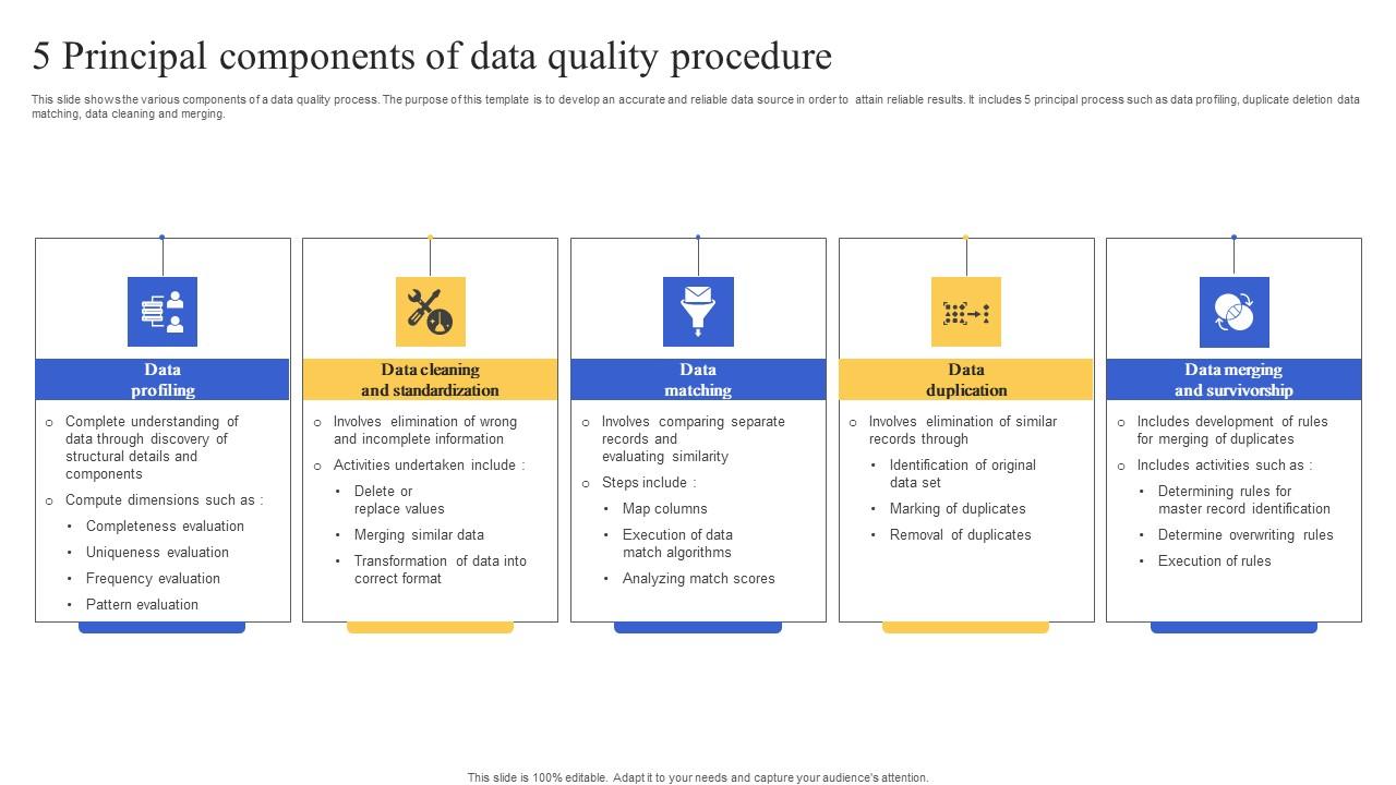 5 Principal Components Of Data Quality Procedure Infographics Pdf