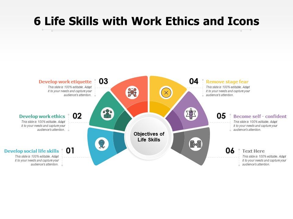 6_Life_Skills_With_Work_Ethics_And_Icons_Ppt_PowerPoint_Presentation_Outline_Example_Topics_PDF_Slide_1.jpg