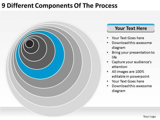 9 Different Components Of The Process Business Plans PowerPoint Slides