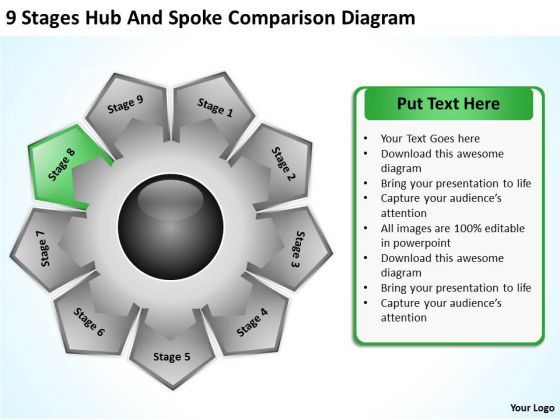 9 Stages Hub And Spoke Comparison Diagram Business Plan Powerpoint Slides 9 Stages Hub And Spoke Comparison Diagram Business Plan Powerpoint Slides