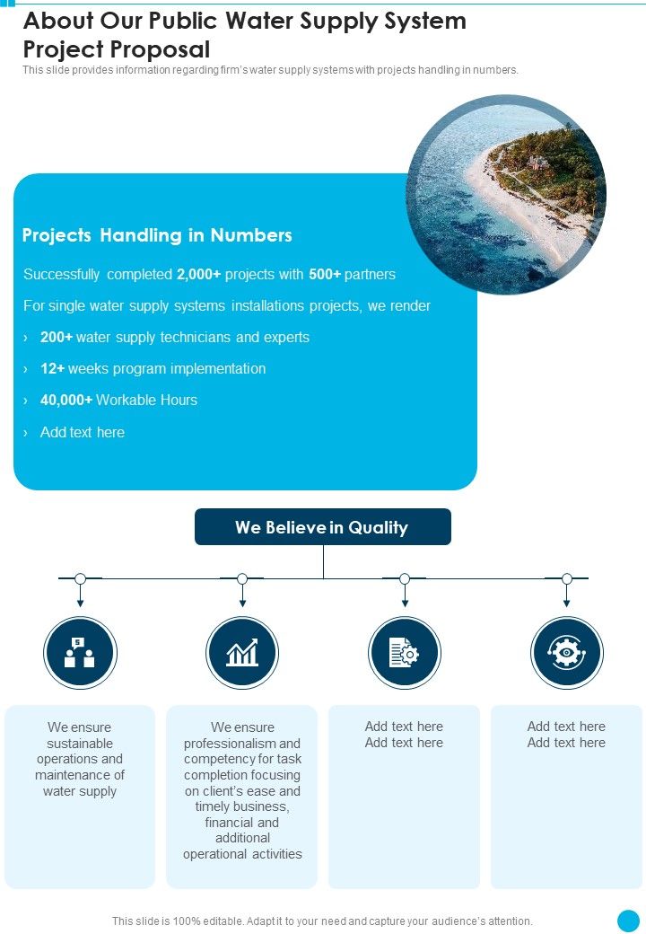 About Our Public Water Supply System Project Proposal One Pager Sample Example Document