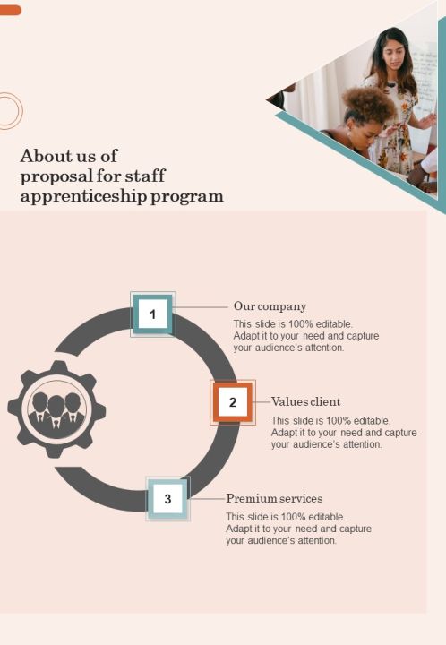 About Us Of Proposal For Staff Apprenticeship Program One Pager Sample Example Document Slide01