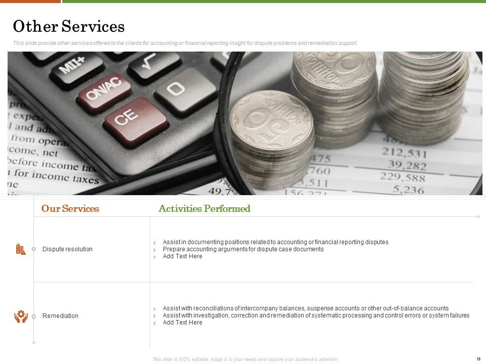 Accounting Advisory Services For Organization Ppt PowerPoint Presentation Complete Deck With Slides Slide18