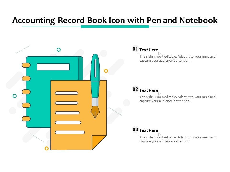 Accounting_Record_Book_Icon_With_Pen_And_Notebook_Ppt_PowerPoint_Presentation_Pictures_Backgrounds_PDF_Slide_1.jpg