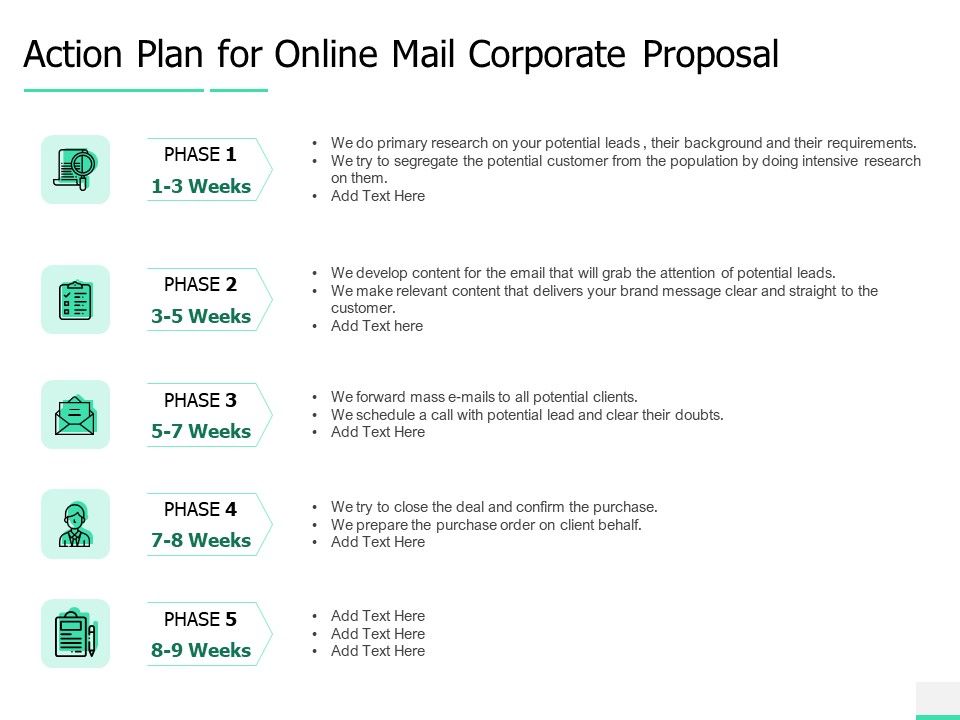Action Plan For Online Mail Corporate Proposal Ppt Infographics Styles PDF