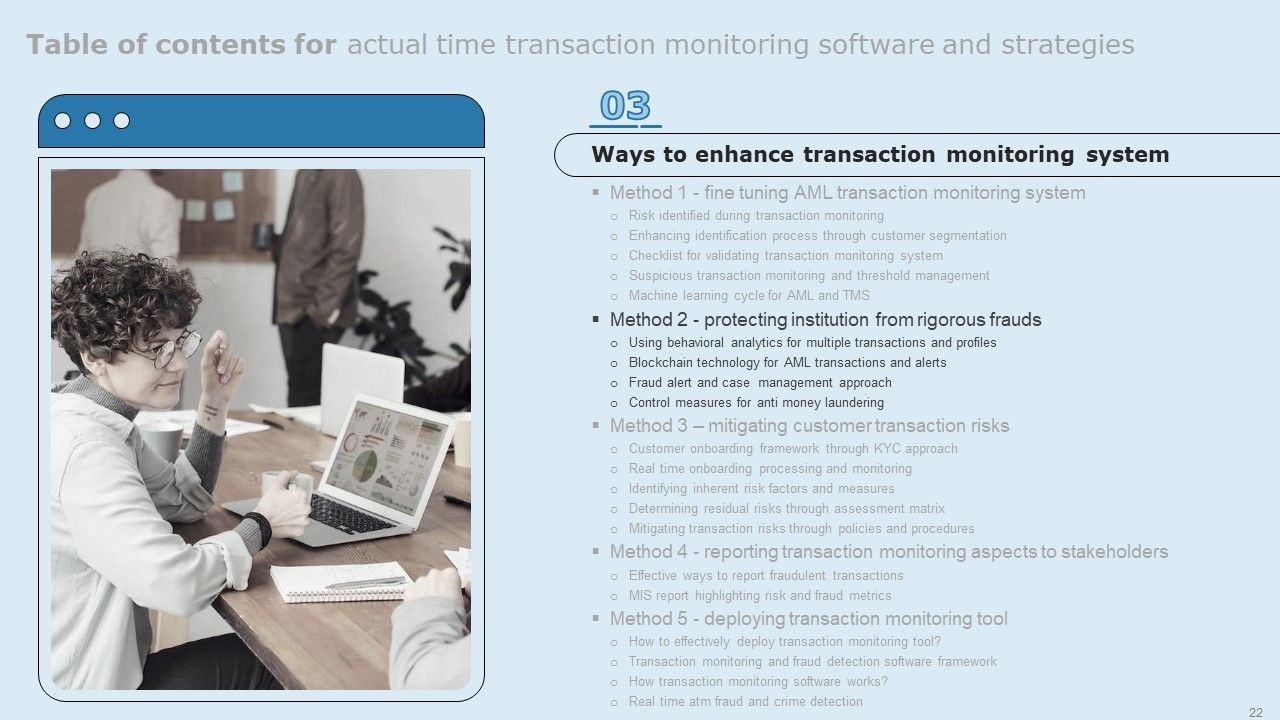 Actual Time Transaction Monitoring Software And Strategies Ppt PowerPoint Presentation Complete Deck With Slides Slide22