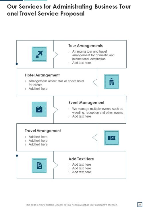 Administrating Business Tour And Travel Service Proposal Example Document Report Doc Pdf Slide20