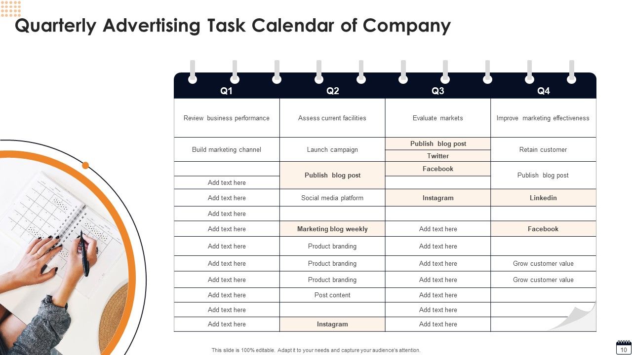 Advertising Tasks Calendar Ppt PowerPoint Presentation Complete With Slides Slide10