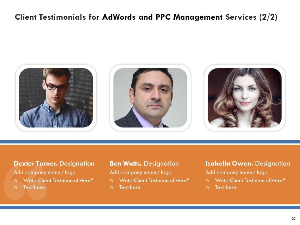 Adwords And PPC Management Proposal Ppt PowerPoint Presentation Complete Deck With Slides Slide23