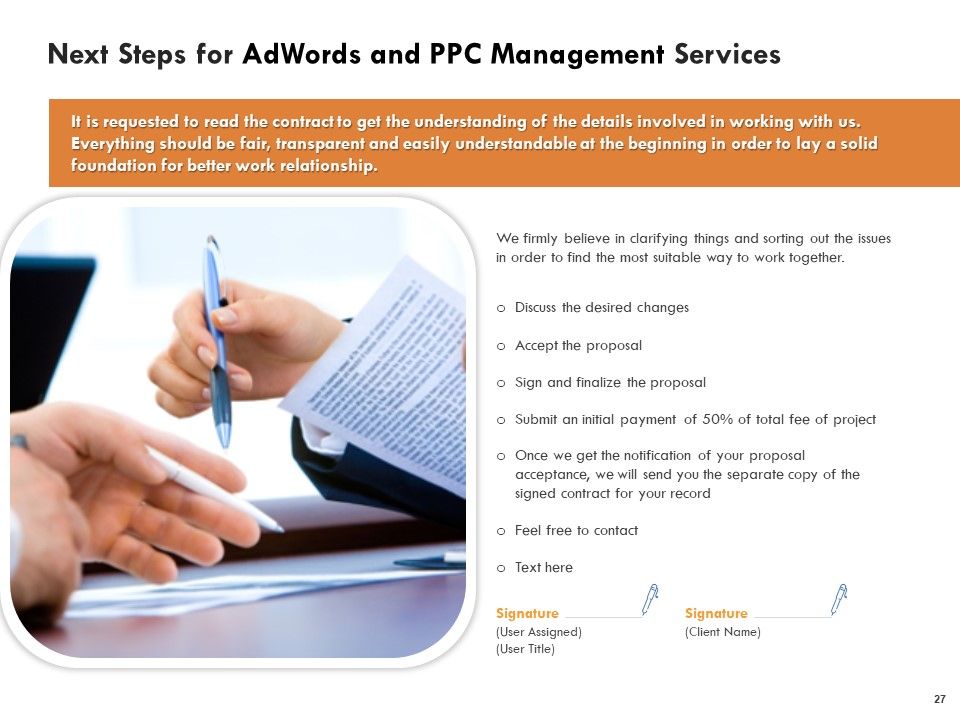 Adwords And PPC Management Proposal Ppt PowerPoint Presentation Complete Deck With Slides Slide27