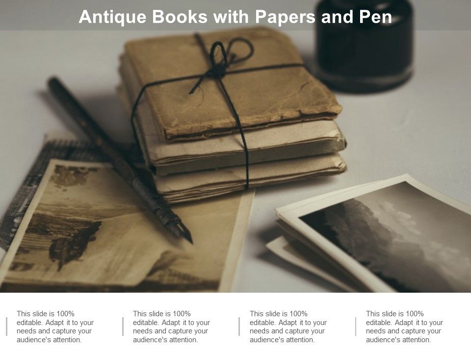 Antique Books With Papers And Pen Ppt PowerPoint Presentation Ideas Objects Cpb Slide01