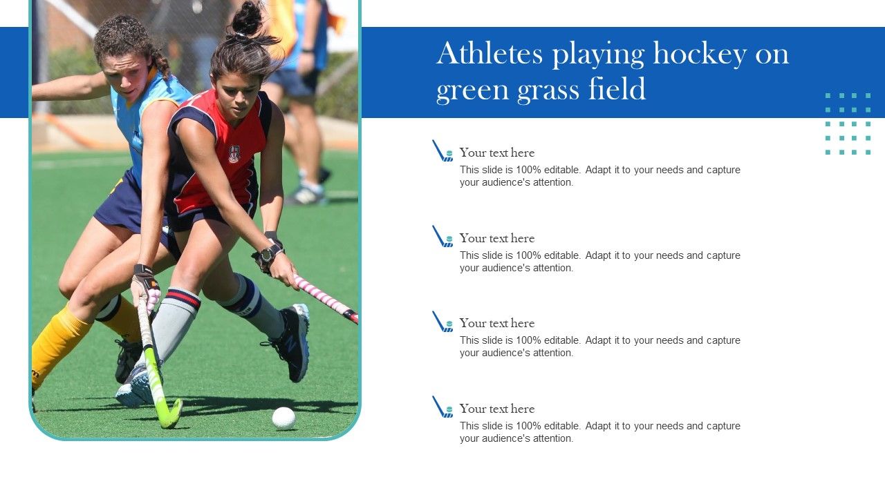 Athletes Playing Hockey On Green Grass Field Guidelines PDF Slide01