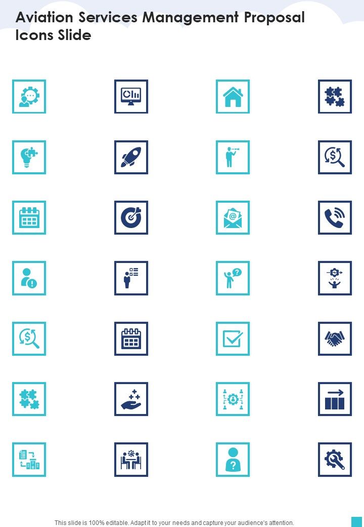 Aviation Services Management Proposal Icons Slide One Pager Sample Example Document Slide01