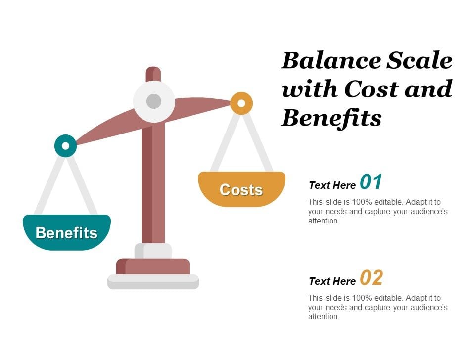 Balance Scale With Cost And Benefits Ppt Powerpoint Presentation Show