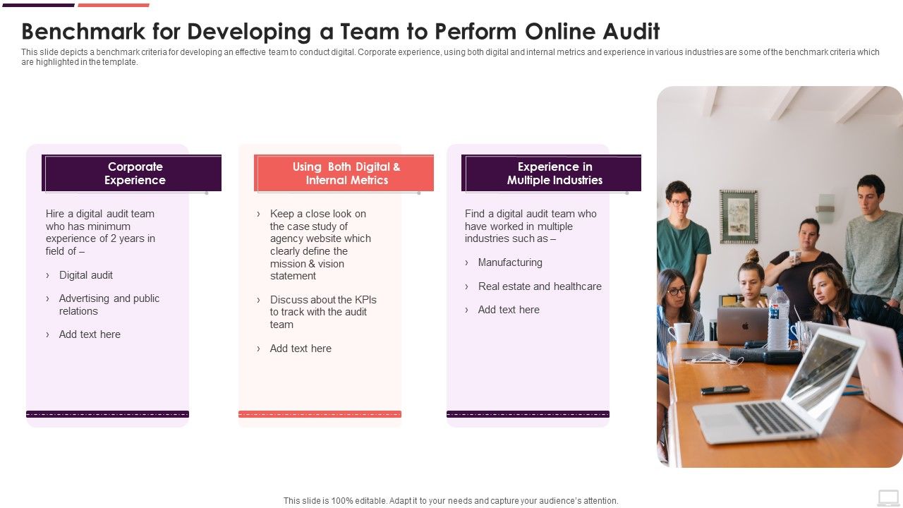 Benchmark_For_Developing_A_Team_To_Perform_Online_Audit_Icons_PDF_Slide_1.jpg
