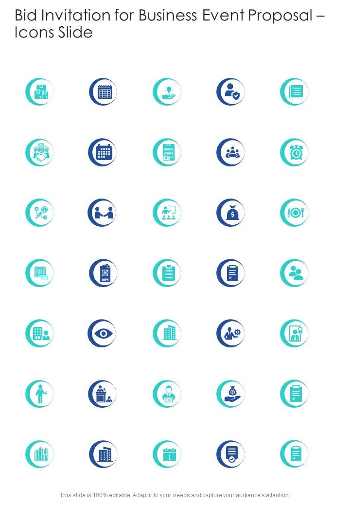 Bid Invitation For Business Event Proposal Icons Slide One Pager Sample Example Document Slide01