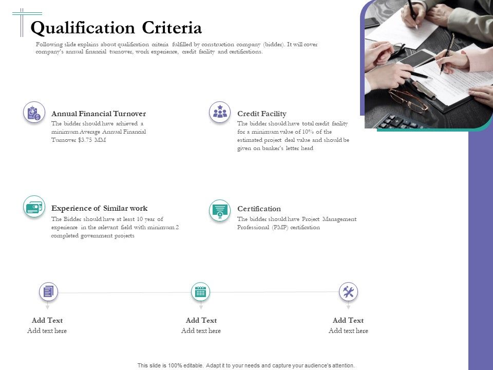 Bidding Cost Comparison Qualification Criteria Ppt Ideas Graphics PDF