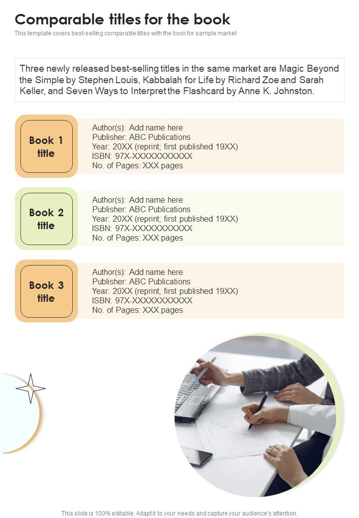 Book Proposal For Academics Comparable Titles One Pager Sample