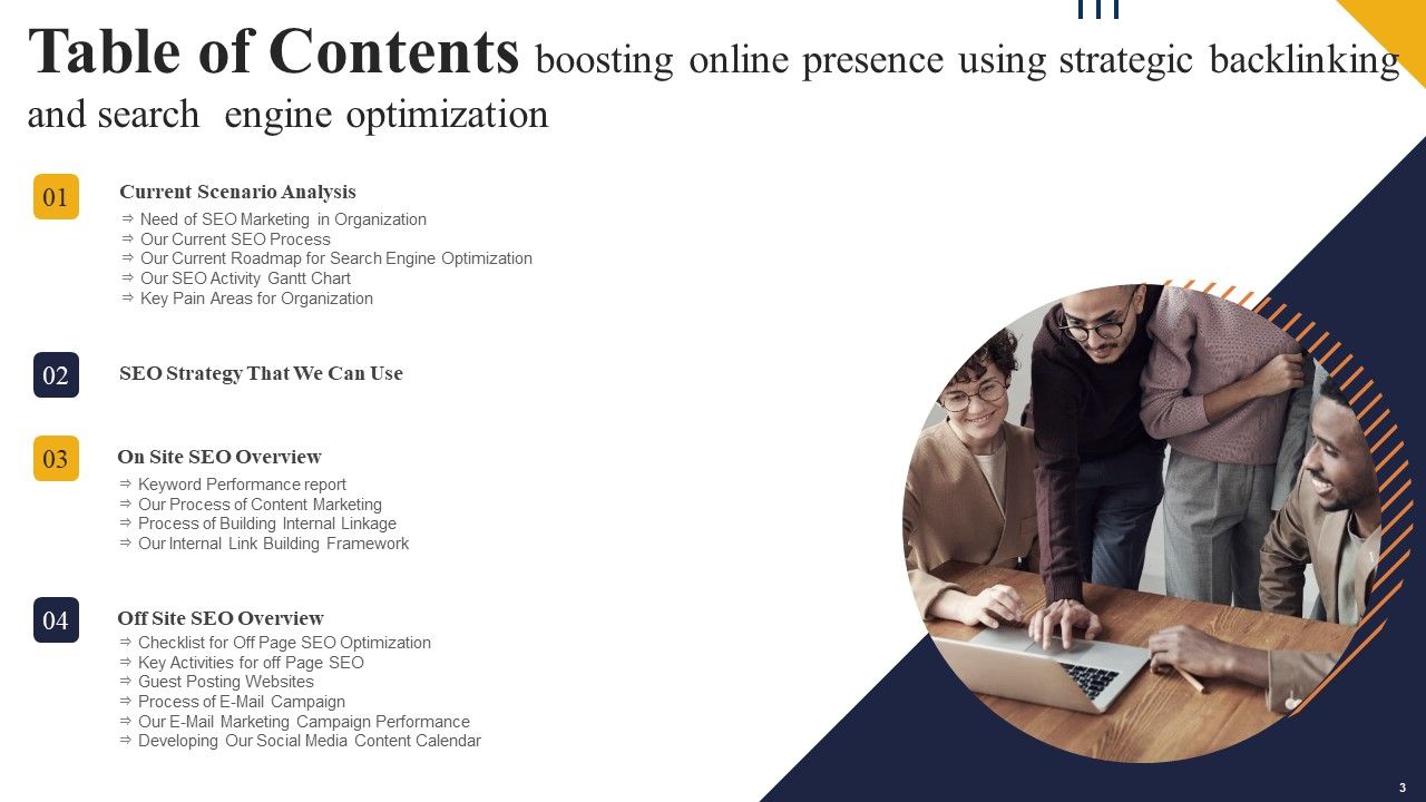 Boosting Online Presence Using Strategic Backlinking And Search Engine Optimization Ppt PowerPoint Presentation Complete Deck With Slides Slide03