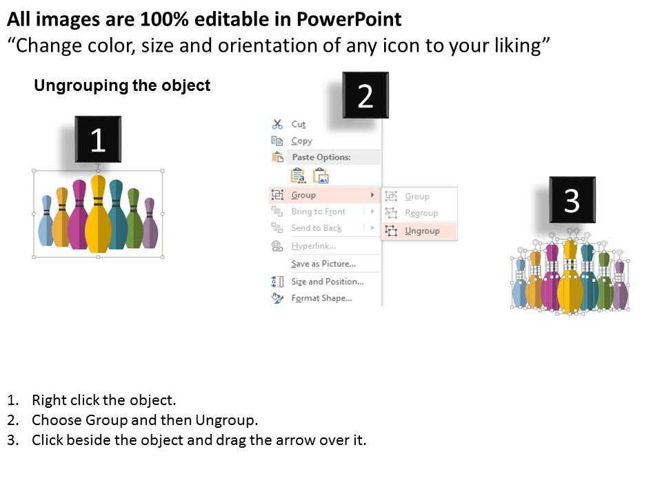 Bowling Pins For Game Strategy Powerpoint Templates
