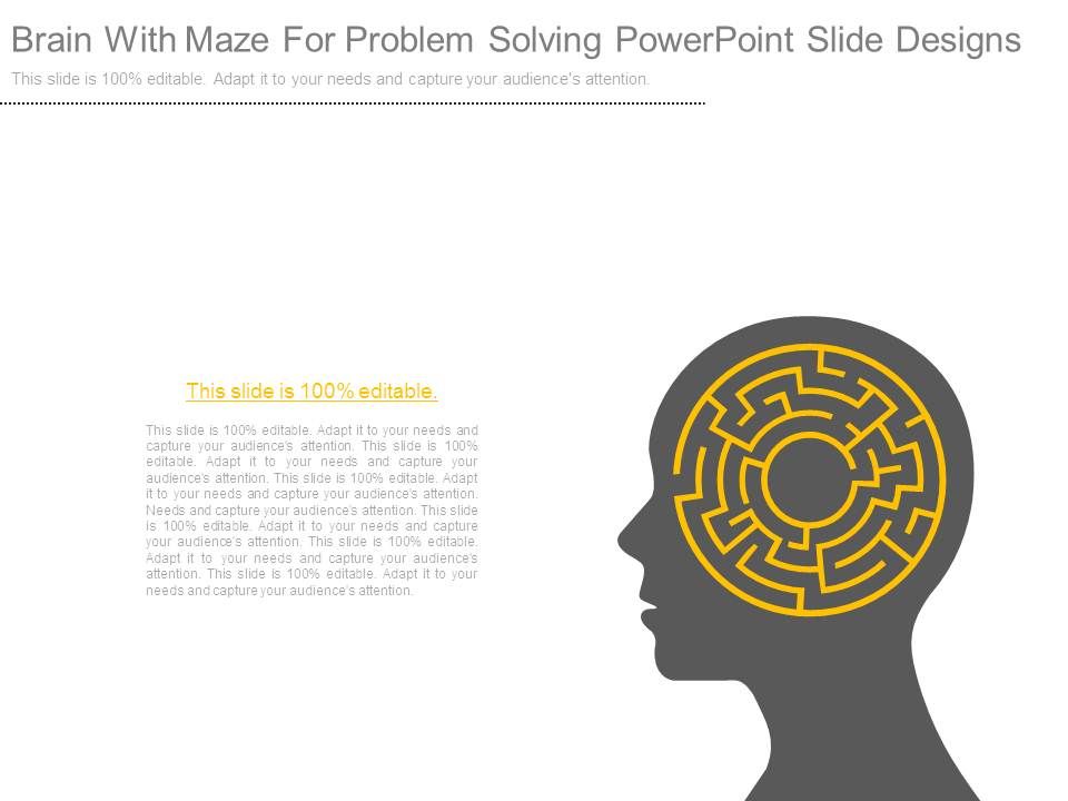 Brain With Maze For Problem Solving Powerpoint Slide Designs