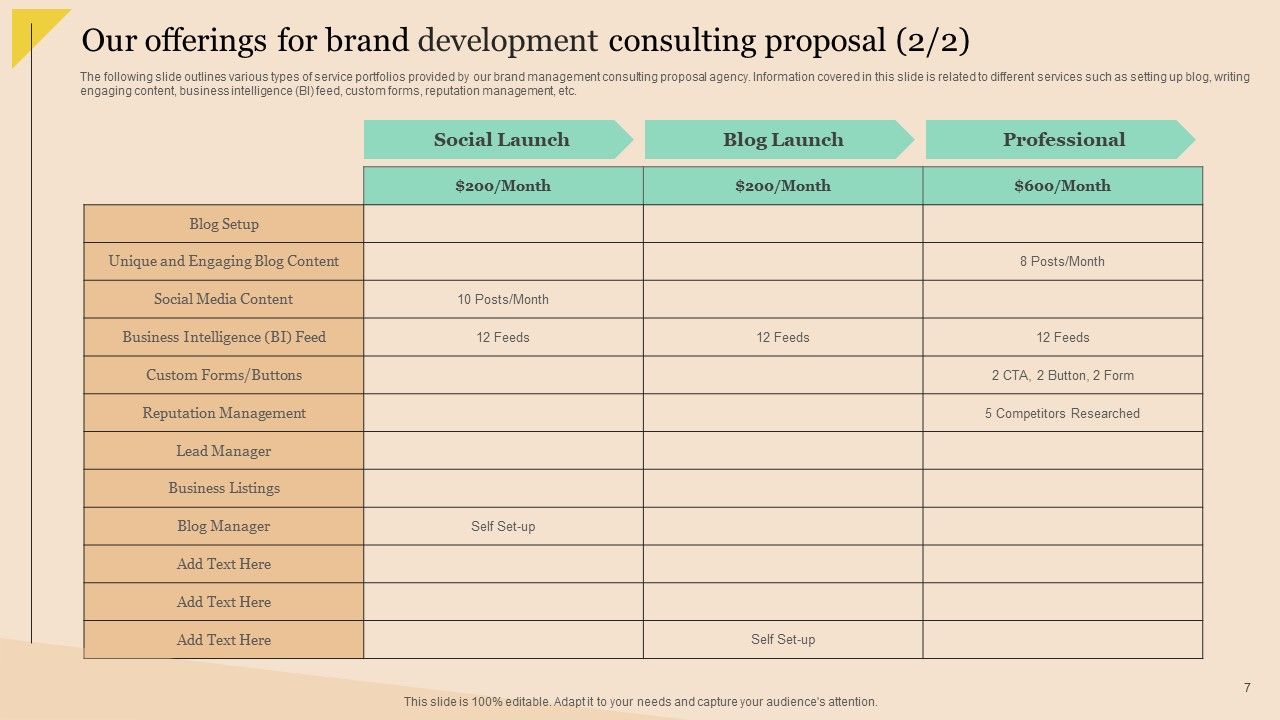 Brand Development Consulting Proposal Ppt PowerPoint Presentation Complete Deck With Slides Slide07