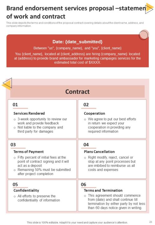 Brand Endorsement Services Proposal Example Document Report Doc Pdf Ppt Slide23