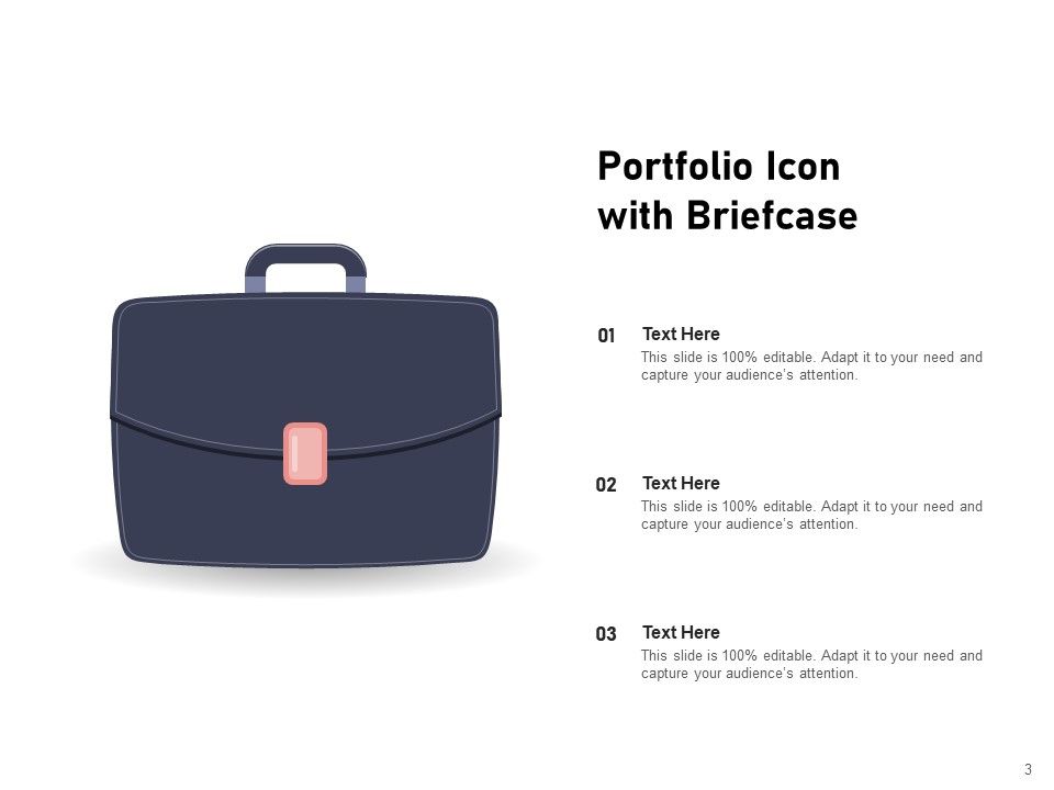 Briefcase Icon Portfolio Business Magnifying Glass Ppt PowerPoint ...