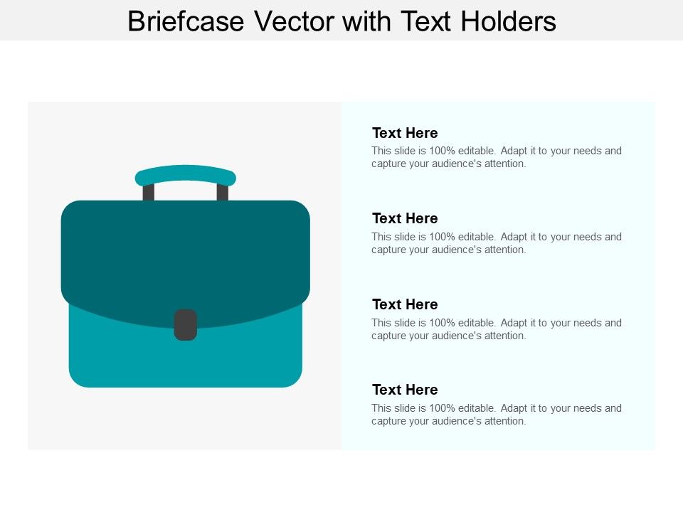 Briefcase Vector With Text Holders Ppt Powerpoint Presentation ...